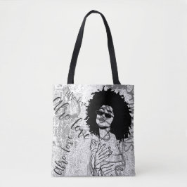 Vrouw Afro-liefdesgraffiti Tote Bag