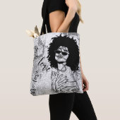 Vrouw Afro-liefdesgraffiti Tote Bag (Dichtbij)