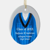 Vrouw Afstudeerder Geegenblauw en zwart Ornament (Rechts)