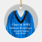 Vrouw Afstudeerder Geegenblauw en zwart Ornament (Voorkant)