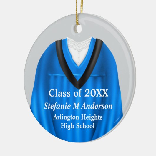 Vrouw Afstudeerder Geegenblauw en zwart Ornament (Links)
