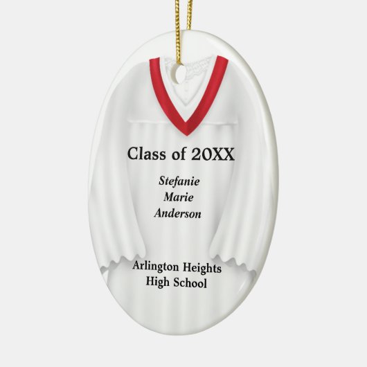 Vrouw Afstudeerder Geit White en Red Ornament (Links)