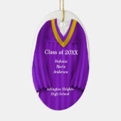 Vrouw Afstudeerder Geitte Paars en gouden versieri Keramisch Ornament (Rechts)