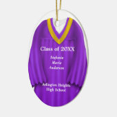 Vrouw Afstudeerder Geitte Paars en gouden versieri Keramisch Ornament (Links)