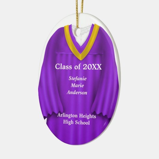 Vrouw Afstudeerder Geitte Paars en gouden versieri Keramisch Ornament (Links)