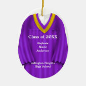 Vrouw Afstudeerder Geitte Paars en gouden versieri Keramisch Ornament (Voorkant)
