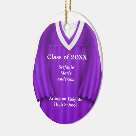 Vrouw Afstudeerder Geitte Paars en White Ornament (Links)
