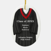 Vrouw Afstudeerder Geon Black en Red Ornament (Voorkant)