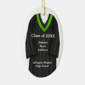 Vrouw Afstudeerder Gown Black en Green Ornament (Rechts)