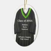 Vrouw Afstudeerder Gown Black en Green Ornament (Links)