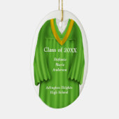 Vrouw Afstudeerder Gown Green en Gold Ornament (Rechts)