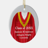 Vrouw Afstudeerder Gown Rood en Goud Ornament (Rechts)