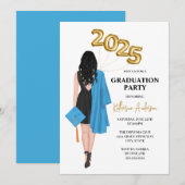 Vrouw Afstudeerder Klasse 2024 Afstudeerfeest Kaart (Voorkant / Achterkant)