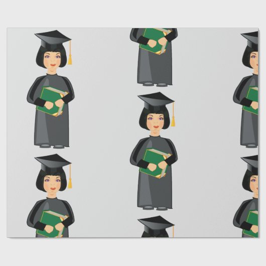 Vrouw Afstuderen Cadeaupapier (Vlak)