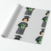 Vrouw Afstuderen Cadeaupapier (Uitgerold)
