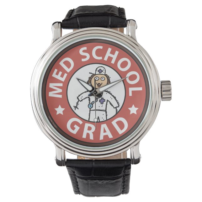 Vrouw Afstuderen Medische School Horloge (Voorkant)