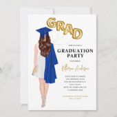 Vrouw Afstuderen uitnodiging (Voorkant)