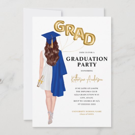Vrouw Afstuderen uitnodiging (Voorkant)