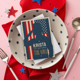 Vrouw Airman rustieke militairen gaan weg partij Kaart