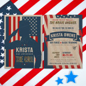 Vrouw Airman rustieke militairen gaan weg partij Kaart