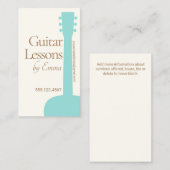 Vrouw akoestische gitaarleraar gitarist visitekaartje (Voorkant / Achterkant)