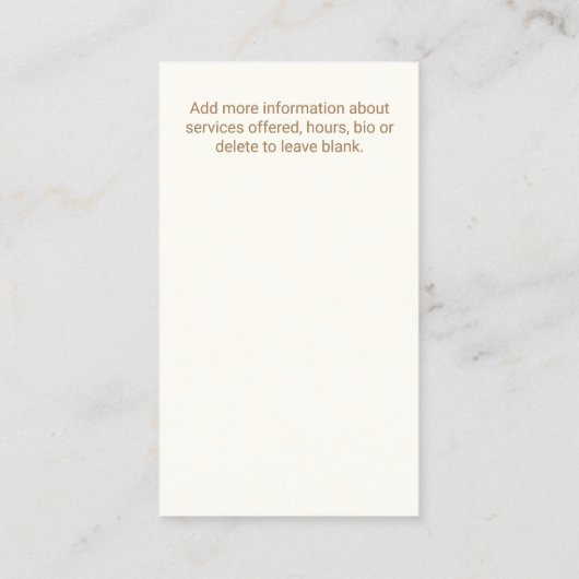 Vrouw akoestische gitaarleraar gitarist visitekaartje (Achterkant)