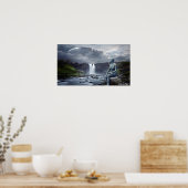 Vrouw Alien en UFO-ruimteschip grafisch Poster (Keuken)