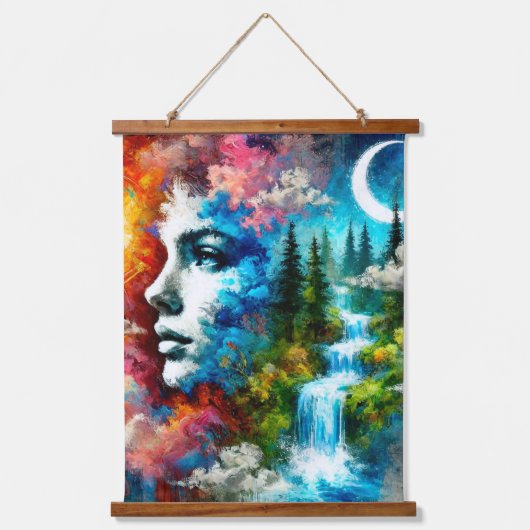 Vrouw als aarde: de belichaming van Natuur en leve Hangend Wandkleed (Voorkant)