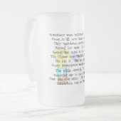 Vrouw apotheker verhaal ARt geschenken—Hilarisch Matglas Bierpul (Voorkant links)