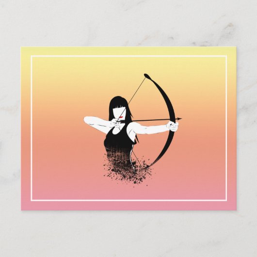 Vrouw Archer Briefkaart (Voorkant)