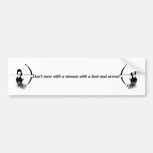 Vrouw Archer Bumpersticker (Voorkant)