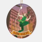 Vrouw Archer Illustration Ornament (Links)
