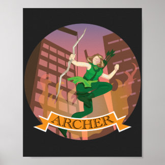 Vrouw Archer Illustration Poster