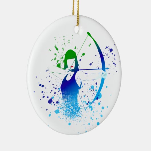 Vrouw Archer Keramisch Ornament (Rechts)