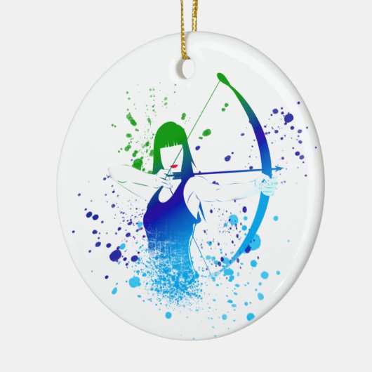 Vrouw Archer Keramisch Ornament (Links)