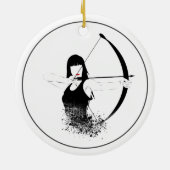 Vrouw Archer Keramisch Ornament (Achterkant)