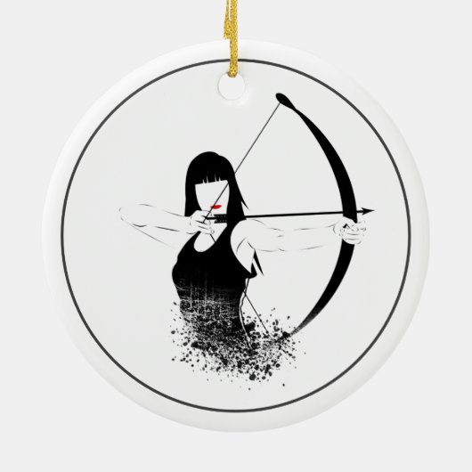 Vrouw Archer Keramisch Ornament (Achterkant)
