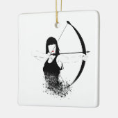 Vrouw Archer Keramisch Ornament (Links)