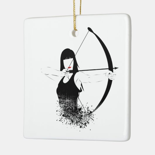 Vrouw Archer Keramisch Ornament (Links)