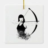 Vrouw Archer Keramisch Ornament (Achterkant)