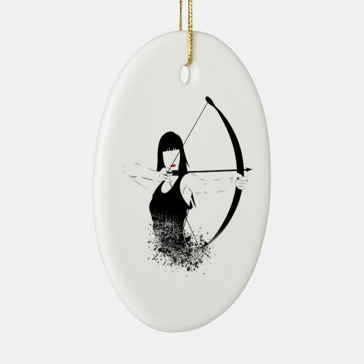 Vrouw Archer Keramisch Ornament (Rechts)