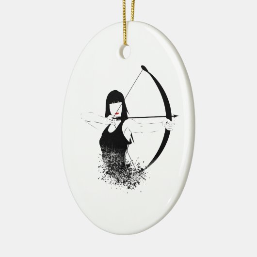 Vrouw Archer Keramisch Ornament (Links)