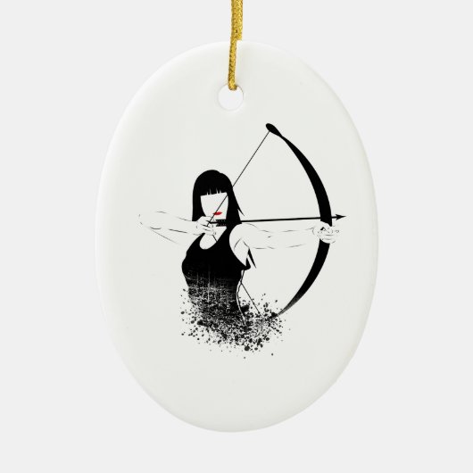 Vrouw Archer Keramisch Ornament (Voorkant)