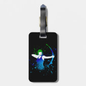Vrouw Archer Paint Splash Bagagelabel (Achterkant verticaal)