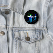 Vrouw Archer Paint Splash Ronde Button 5,7 Cm (In situ)