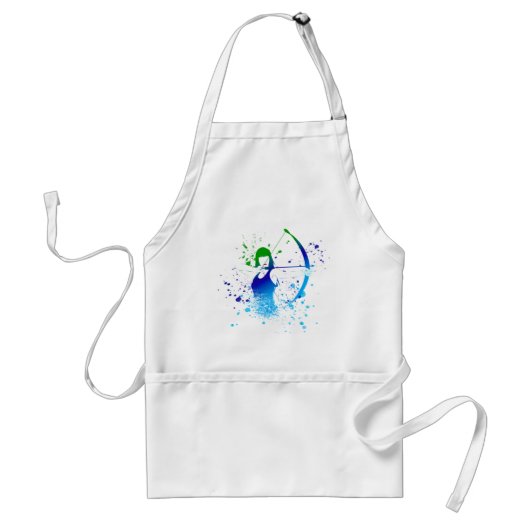 Vrouw Archer Paint Splash Standaard Schort (Voorkant)