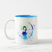 Vrouw Archer Paint Splash Tweekleurige Koffiemok (Links)