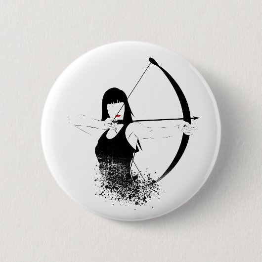Vrouw Archer Ronde Button 5,7 Cm (Voorkant)