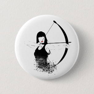 Vrouw Archer Ronde Button 5,7 Cm