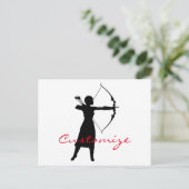 Vrouw Archer Silhouette Thunder_Cove Briefkaart (Staand voorkant)
